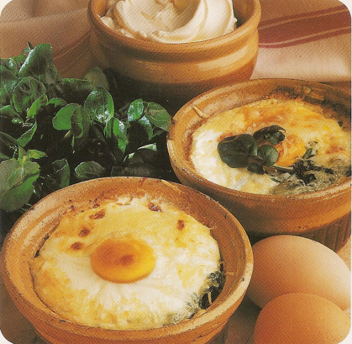 Cassolettes d'œufs de la cressonnière