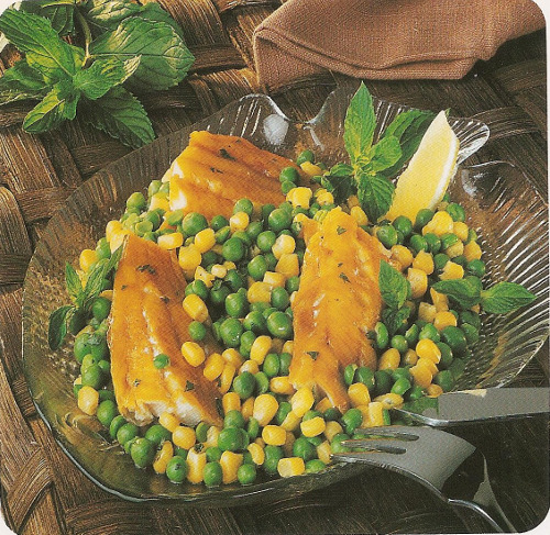 Salade de maïs au haddock et aux petits pois