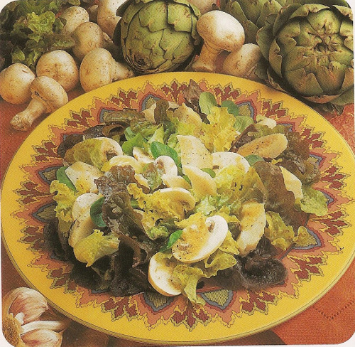 Salade de fonds d'artichauts aux champignons