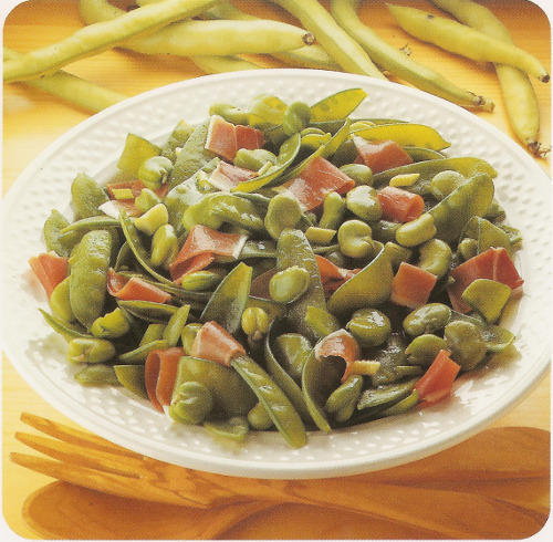 Salade de fèves et pois gourmands