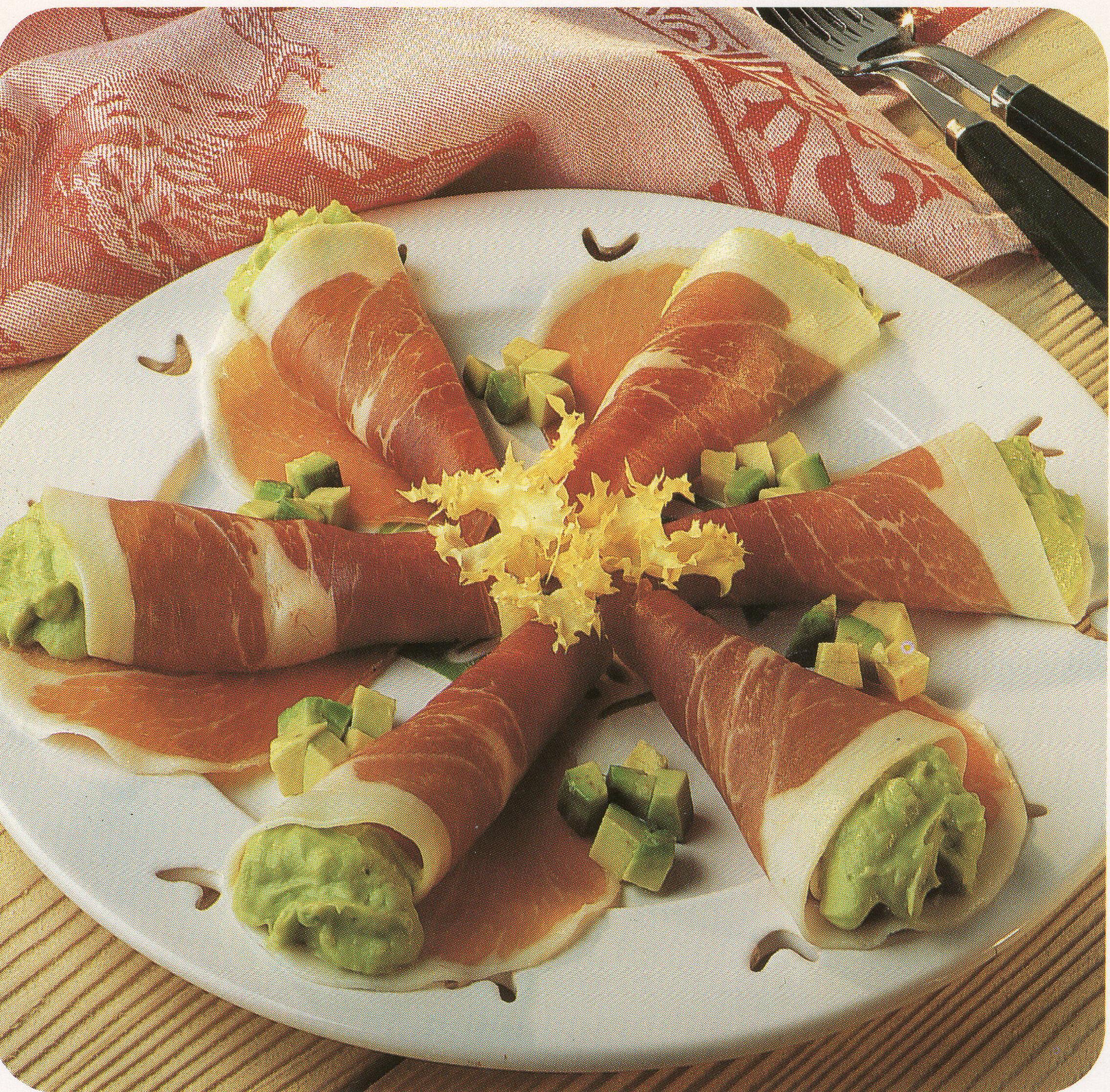 Cornets de jambon à la mousse d'avocat