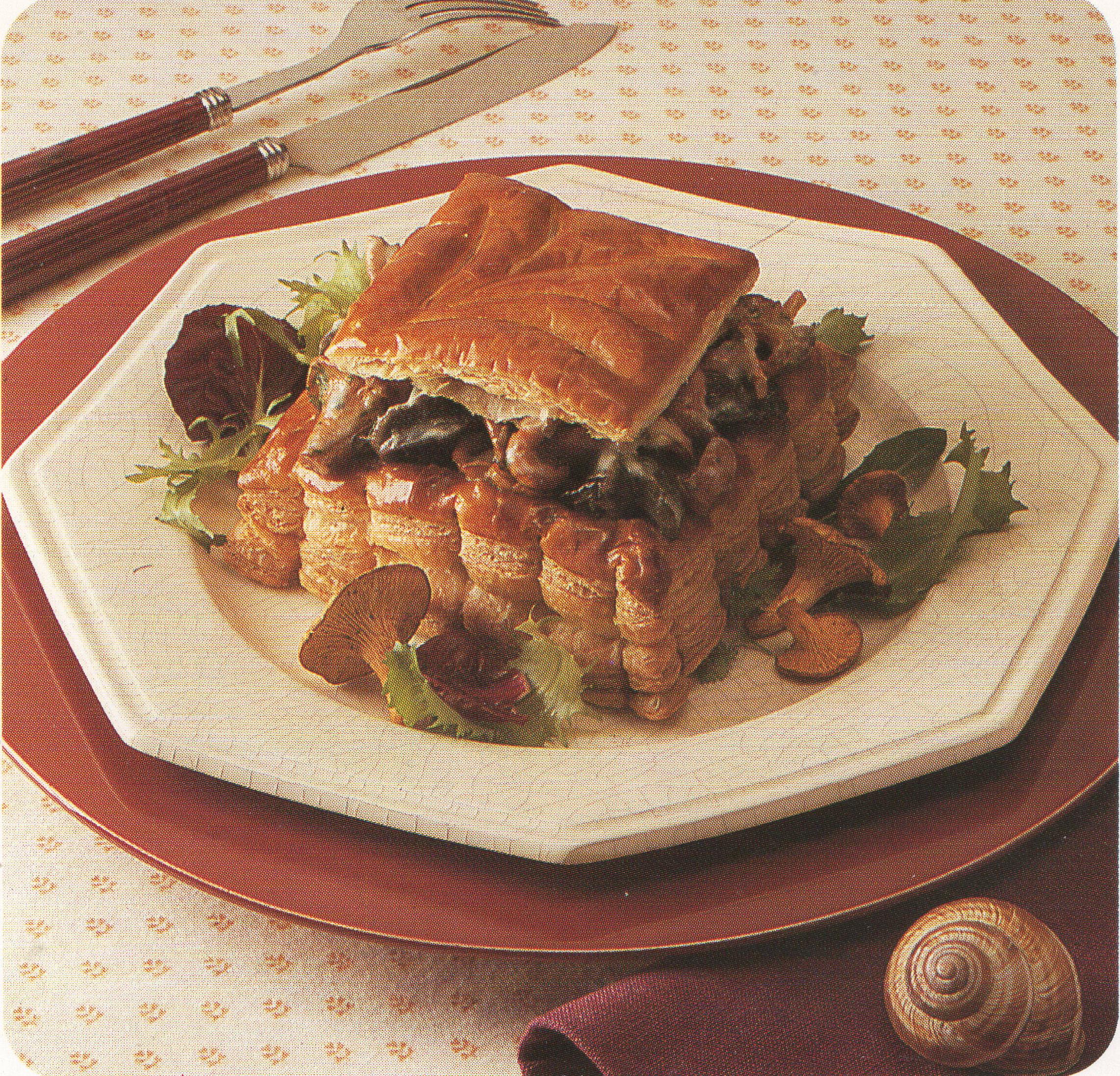 Feuilleté d'escargots aux champignons sauvages