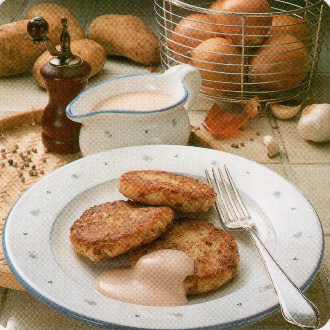 Galettes de pommes de terre aux oignons