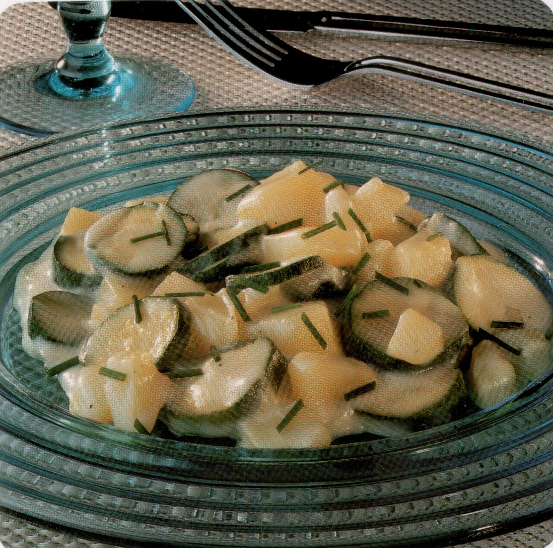 Blanquette de pommes de terre aux courgettes