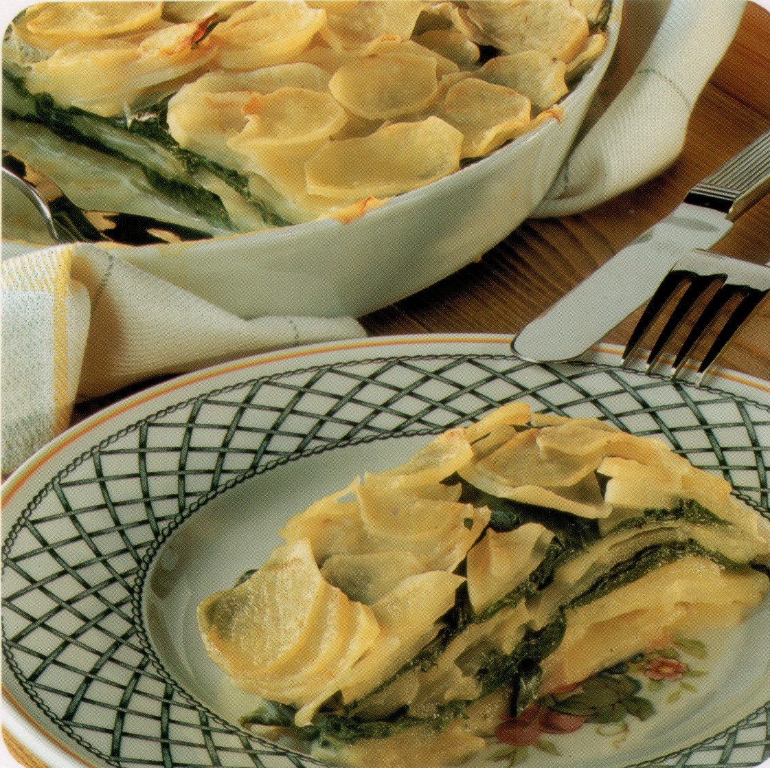 Millefeuille de pommes de terre et d'épinards