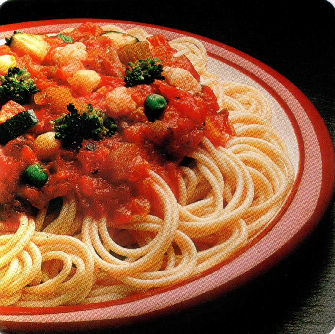 Spaghettis aux petits légumes