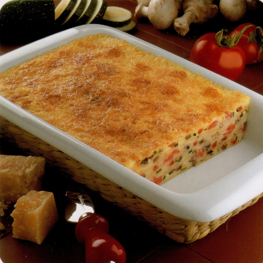 Lasagnes aux petits légumes et foies de volaille