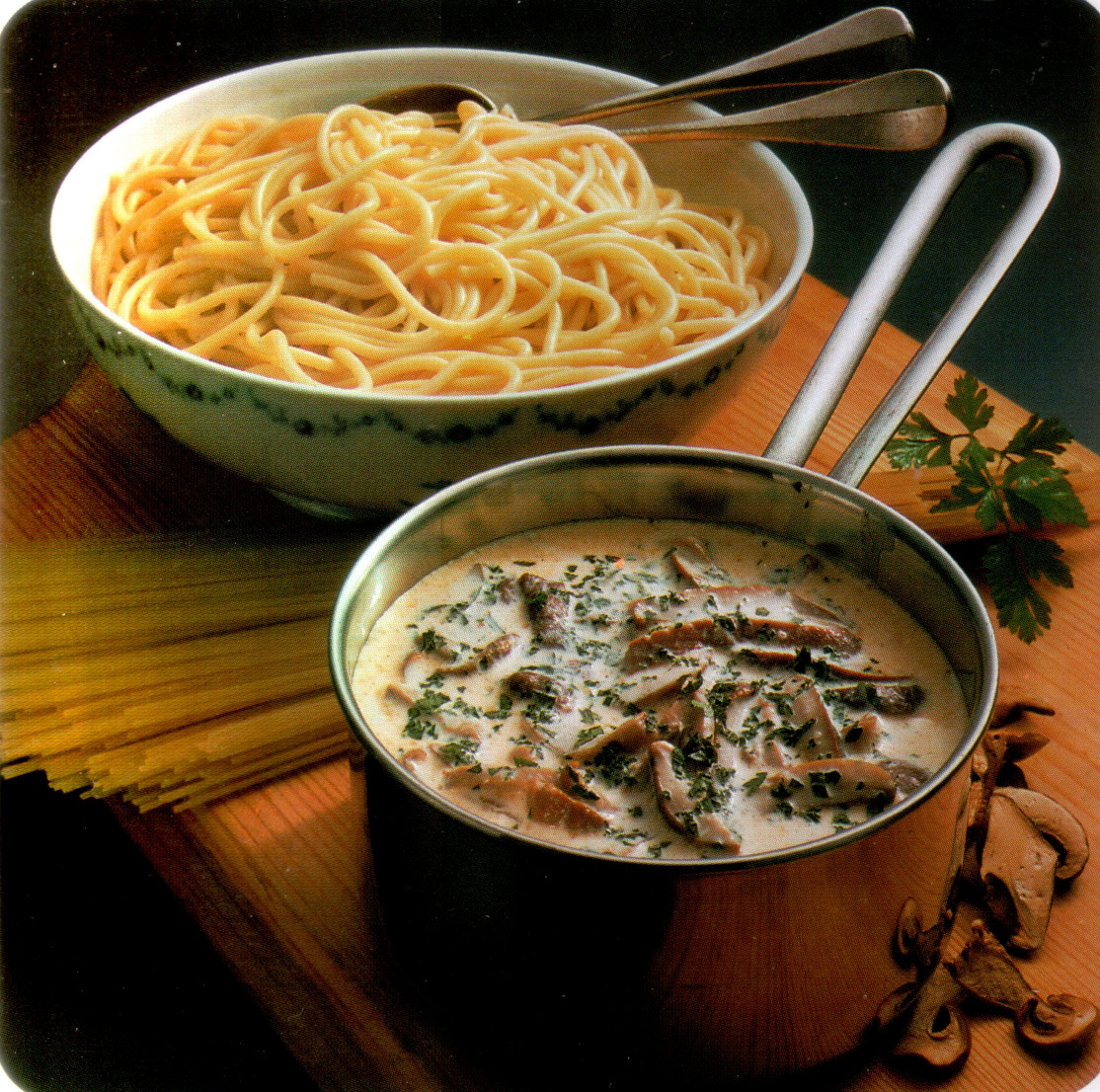 Spaghettis aux champignons