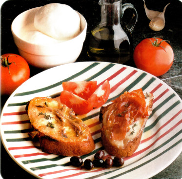 Mozzarella gratinée au parme et à l'anchois