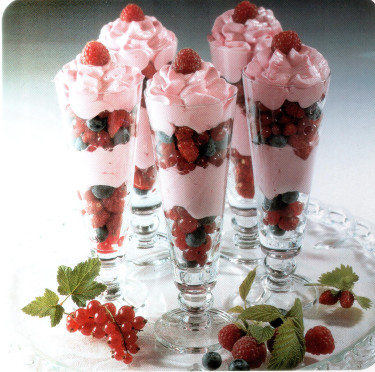 Flûtes aux petits fruits rouges