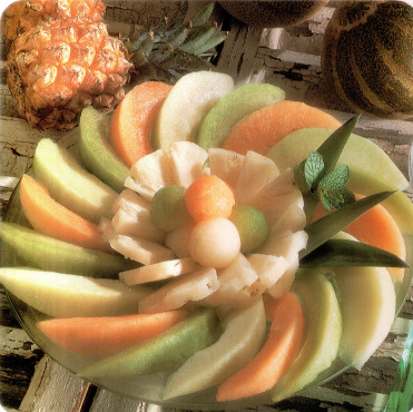 Rosace de melon et d'ananas