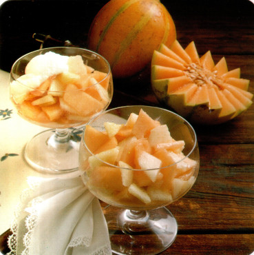 Coupes de melon au rhum blanc