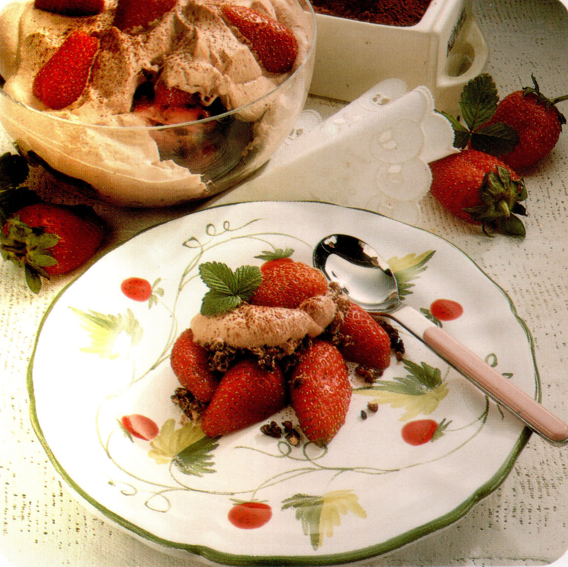 Fraises à la crème chocolatée