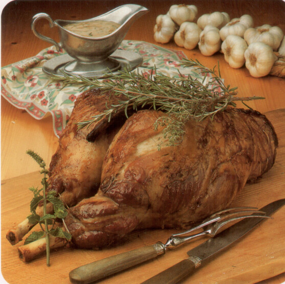 Baron d'agneau à la crème d'ail