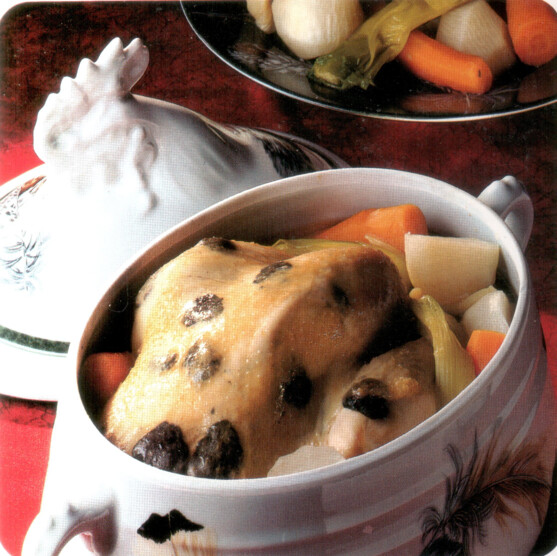 Chapon truffé en pot-au-feu