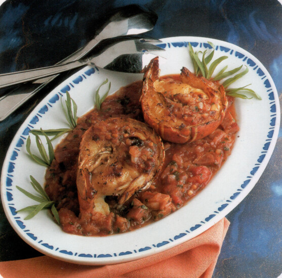 Fricassée de langouste au banyuls