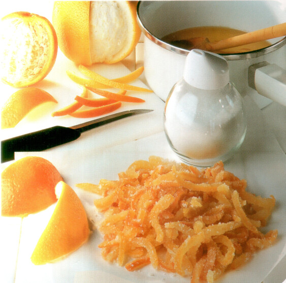Ecorces d'orange et de pamplemousse confites